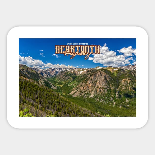 Beartooth Highway Wyoming and Montana Sticker by Gestalt Imagery